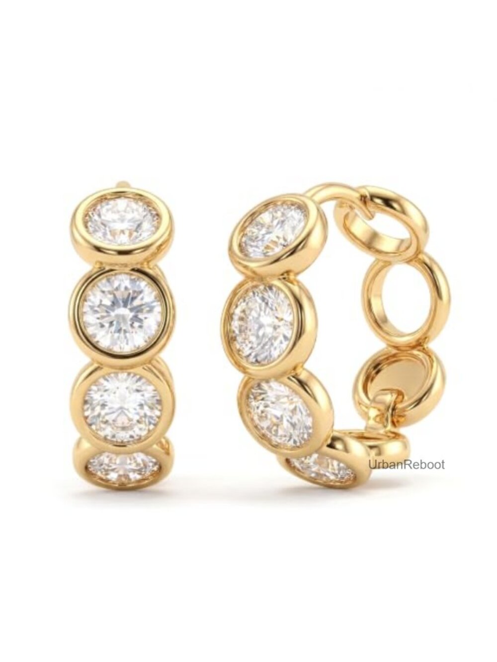 Huggie Hoop Earrings 14K Gold Plated Cubic Zirconia Dainty Small Hoop for Women